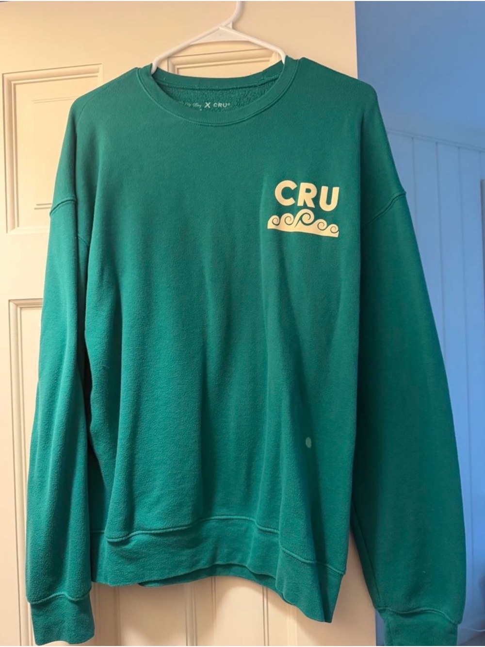 Madhappy Teal Crewneck Sweatshirt with CRU Wave Logo